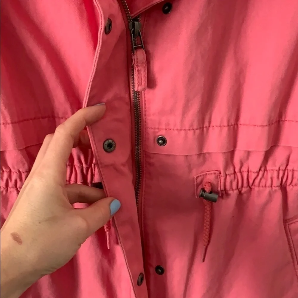 Old Navy Pink Twill Hooded Field Jacket